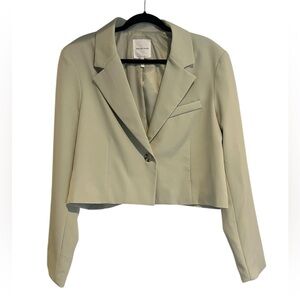 Avec Les Filles Sage Mint Green Cropped Blazer- Size XL